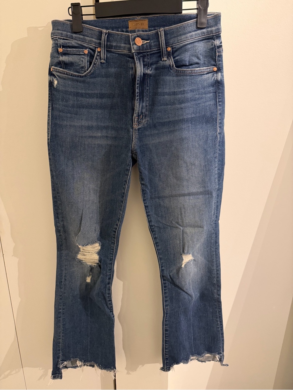 MOTHER The Insider Crop Step Chew Straight Jeans